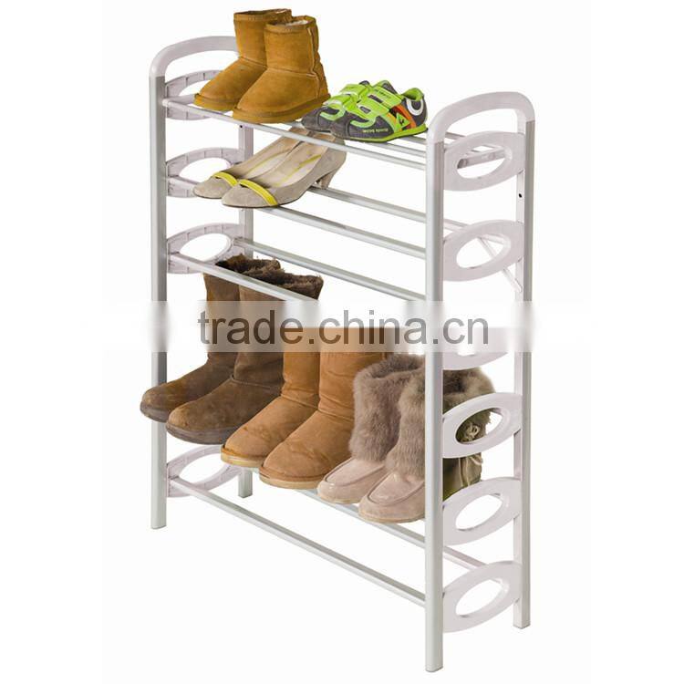 White Resin 20 Pair Shoe Rack