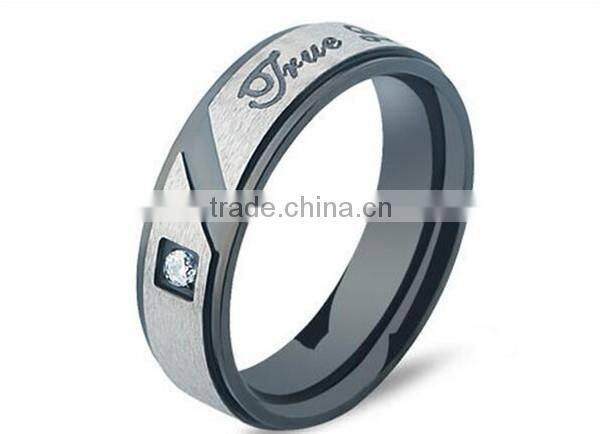 vintage engrave high polished 316L stainless steel wedding band ring for lovers