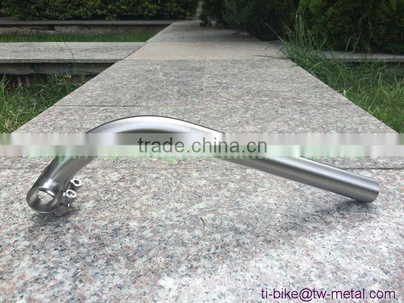 XACD made titan bending bicycle stem customized ti bike stems with hand brush finished ti bicycle stem oem cheap made in china