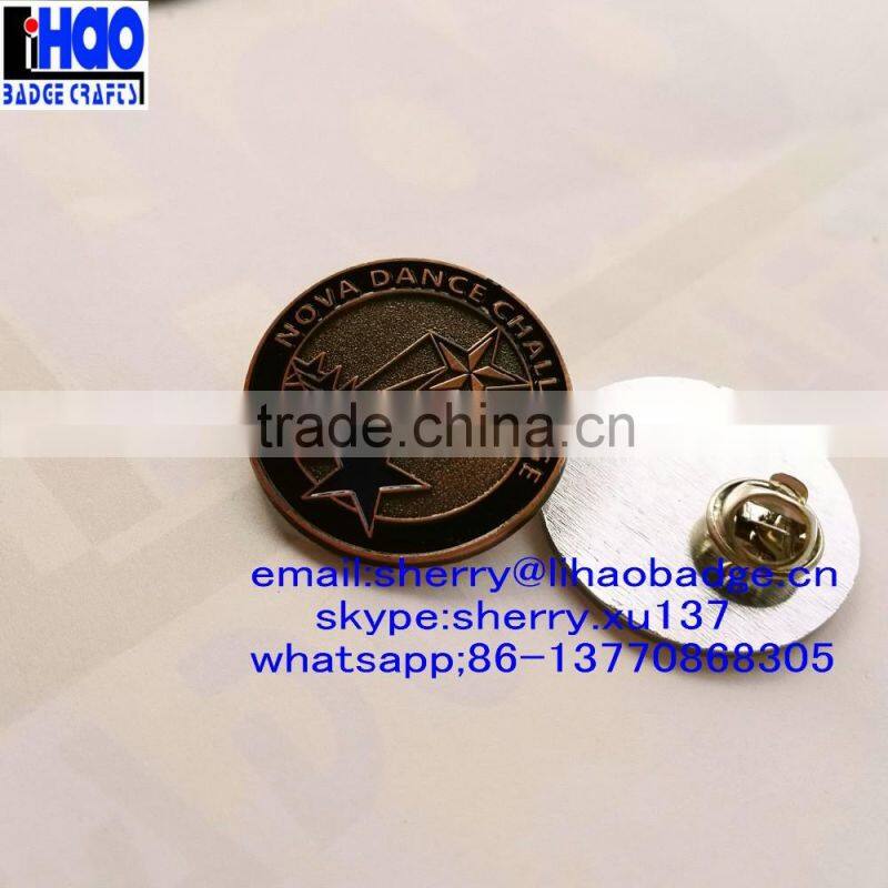 Custom Metal Lapel pin badge/Gold lapel pin/ 3D Zinc alloy Star badge Lapel pin