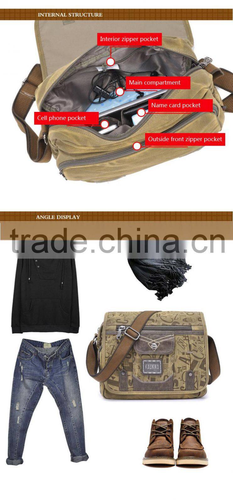 Superior Messenger Bag Men Casual Sling Bag Laptop Sling Bag Canvas Bag Men Satchel Cross body Bag