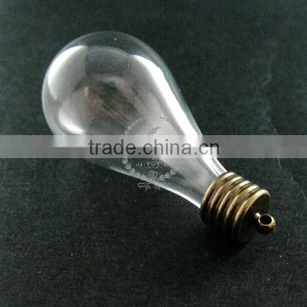 25x50mm water drop glass blub wish vial pendant globe charm with antiqued bronze loop DIY glass dome jewelry supplies 1810406