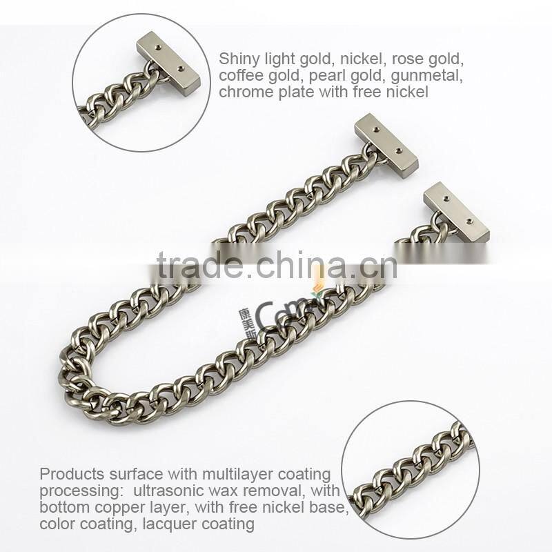 Hot sale brushed nickel metal handbag chain for bag handle