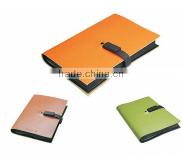 New arrival PU 4GB spiral notebook with usb
