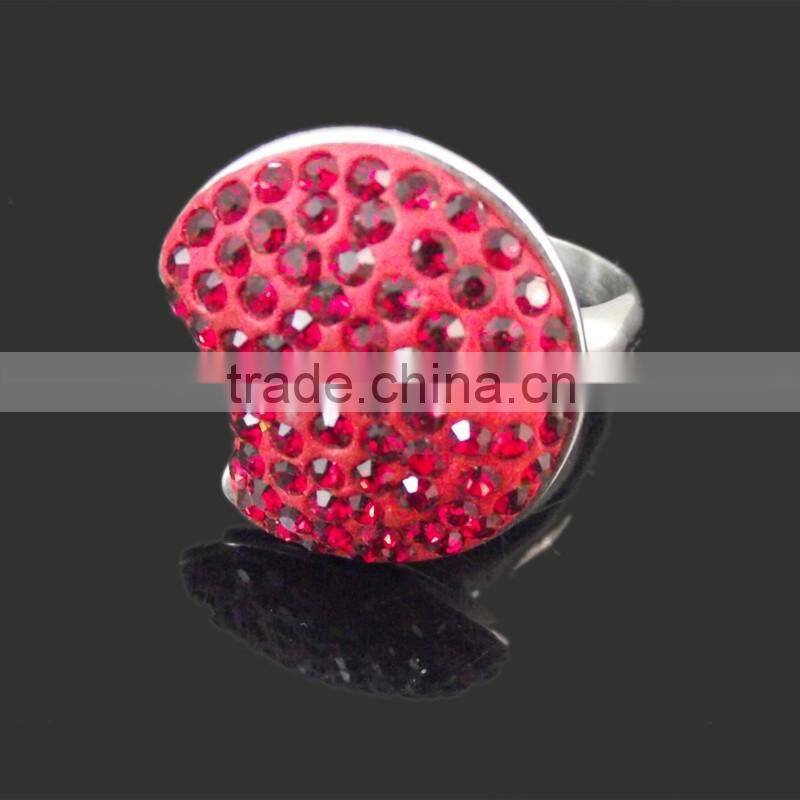 316L stainless steel crystal rings wholesale