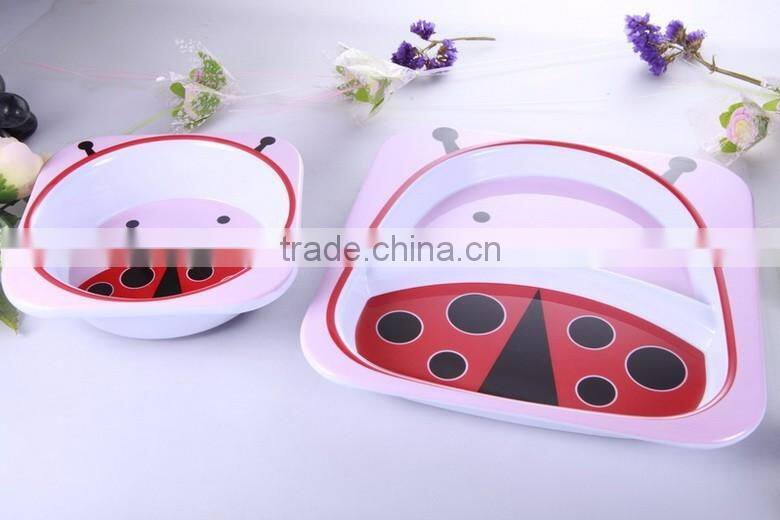 NEW Owl design melamine dinner set for children , bowl and plate set for children