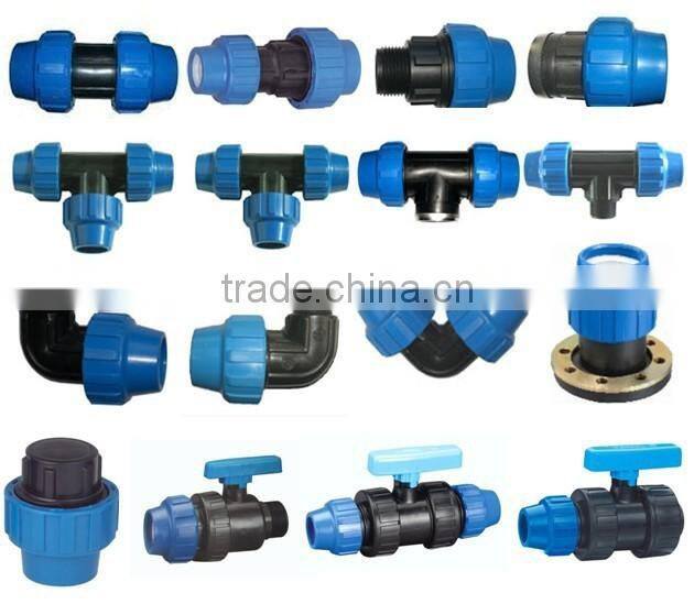 PN10 LOW PRESSURE PP PE COMPRESSION FEMALE ELBOW FOR PE PIPE