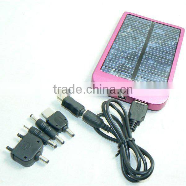 Portable Mobile Solar charger for Mobile phone 2600 mAh Blue Silver Pink