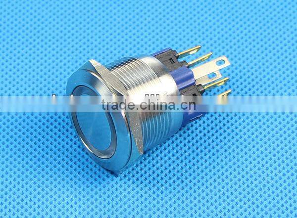 Daier 22mm SPDT 1NO 1NC Illuminated Waterproof Push Button Switch With Light