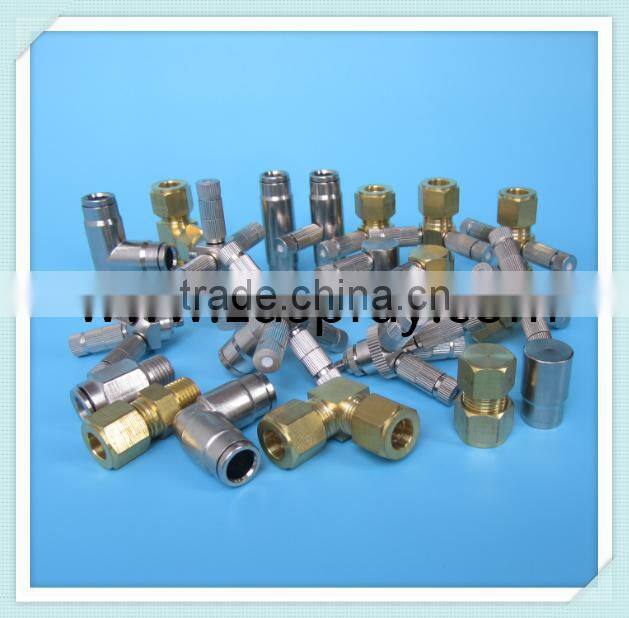 Thread through type of brass mist fog nozzle holder with one hole 10/24" or 3/16" size