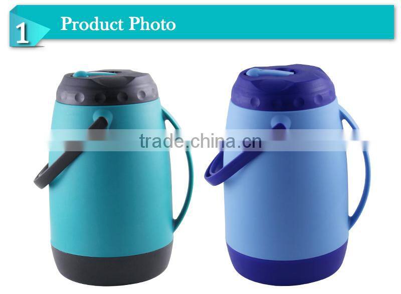 Double wall plastic water termos with wide mouth tube water jar