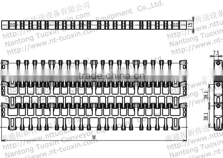 IS615 Radius Flush Grid Plastic Conveyor Belt