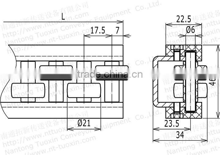 G9 Straight Run Roller Side Guide for Conveyor System