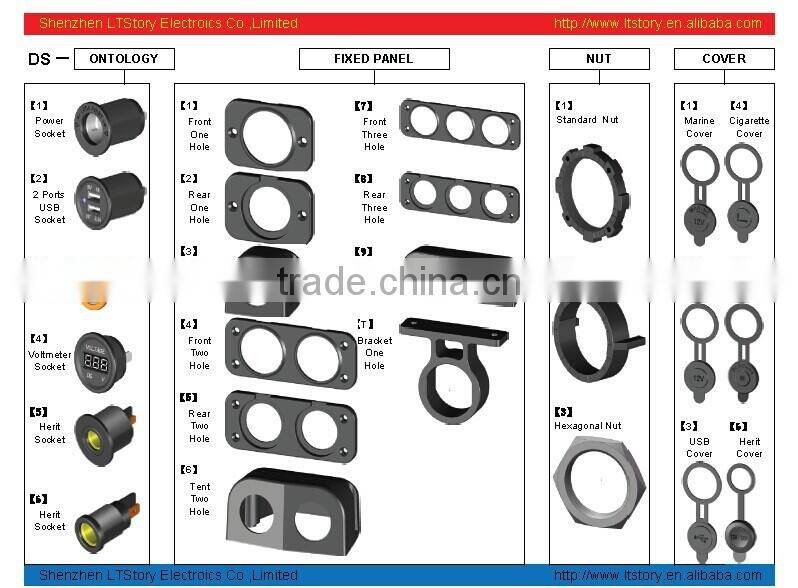 led light 12v car USB socket