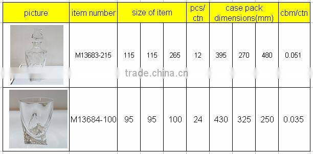 500ml antique twist napoleon brandy czech republic crystal auto machine wine glass decanter with stopper