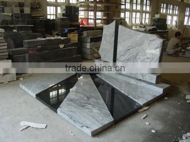 Grey granite tombstone plaques