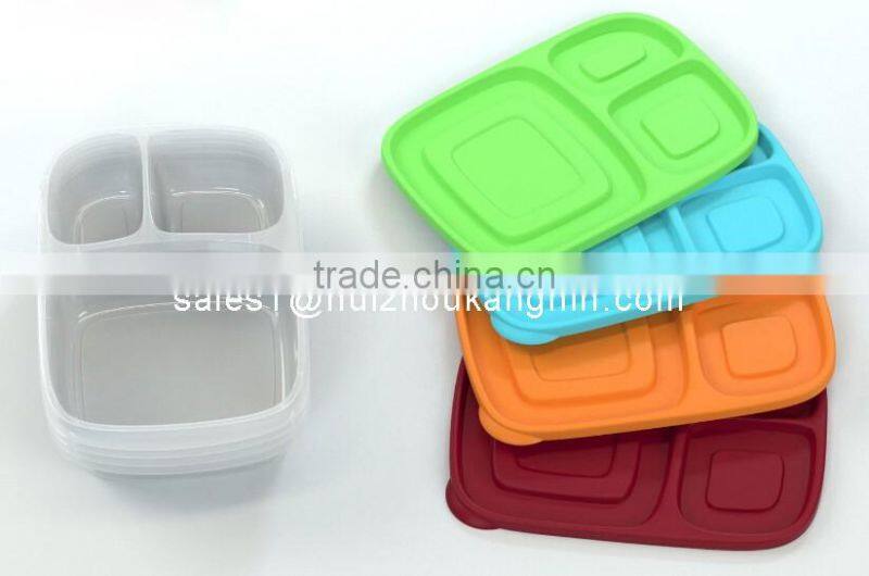 3-compartment Plasic Food Storage Lunch Box Container for Kids,Kids Plastic Lunch Box