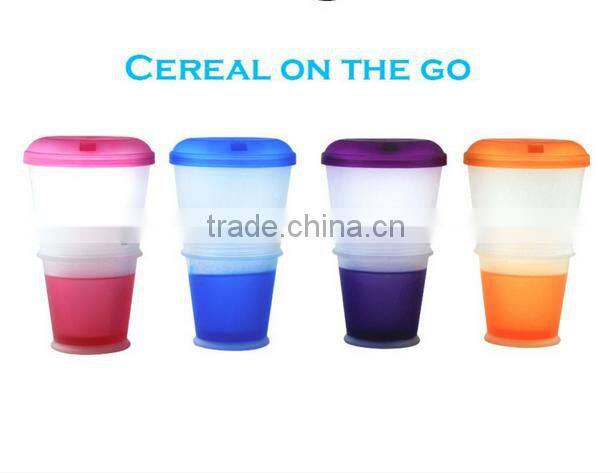 Wholesale plastic cereal to go breakfast cereal cup