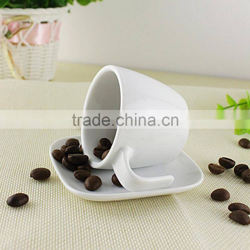 Chine suppliers Customized logo white ceramic espresso cups set