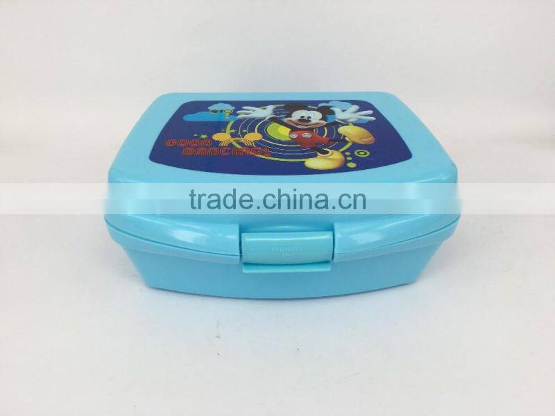 Kids Plastic rectangle PP material children's lunch box/plastic food container