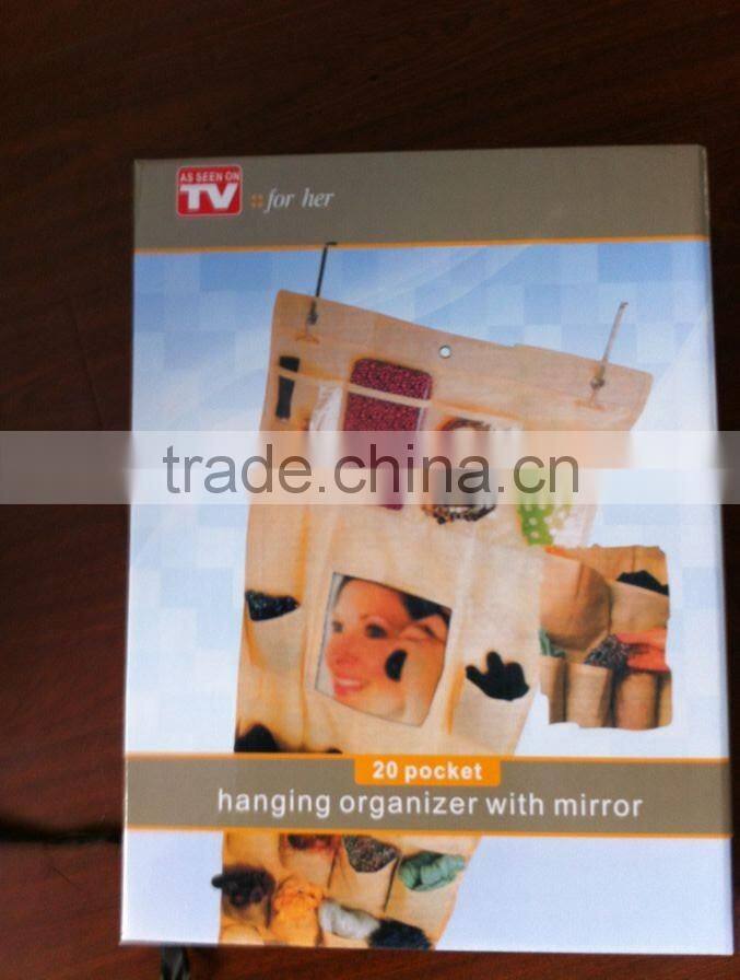 Over the door organizer with mirror/hanging organizer with mirror