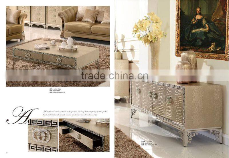 2015 hot selling luxury king size leather bedroom bed YC030