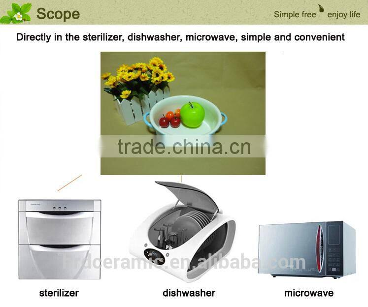 2014 wholesale with two handle colored ceramic bakeware