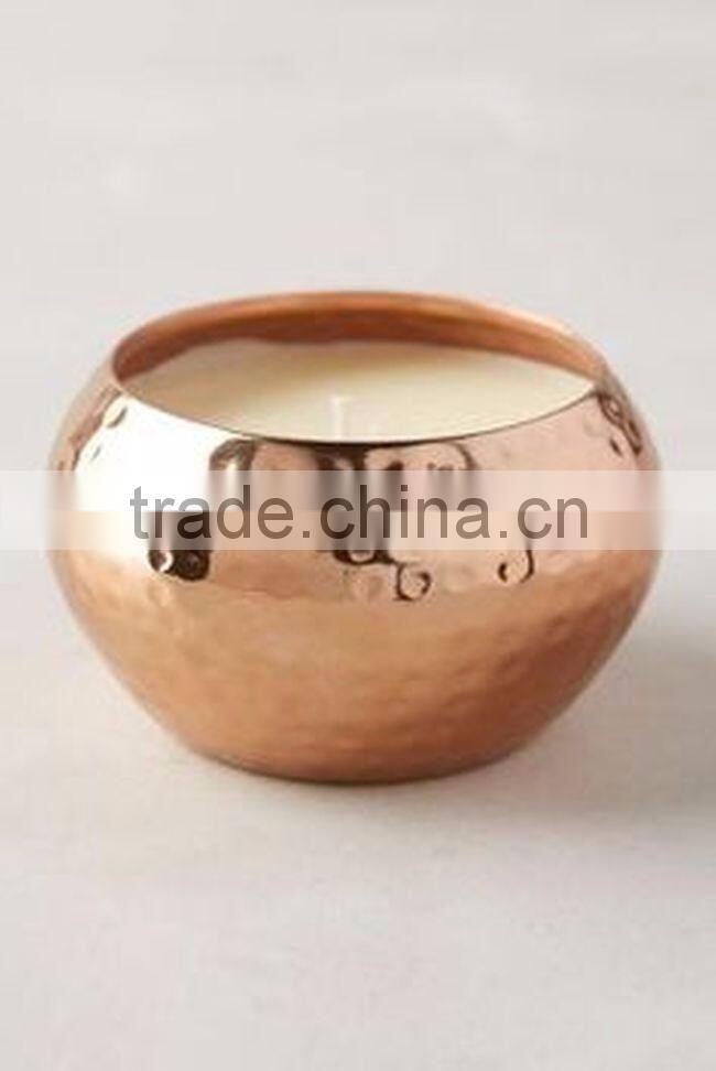 fancy copper hammerred tin candle