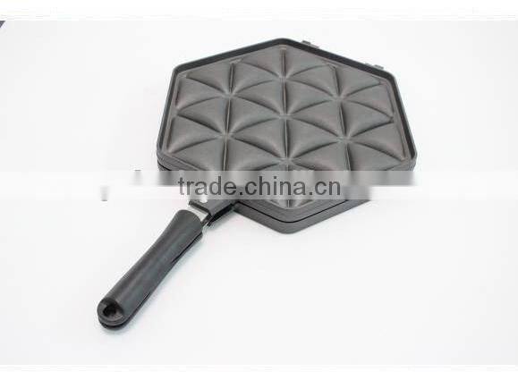 New design Hexagonal cast iron skillet with handle