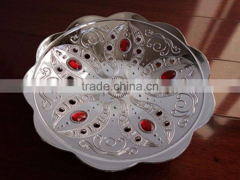 silver plastic charger plate decorative gilded fruit tray