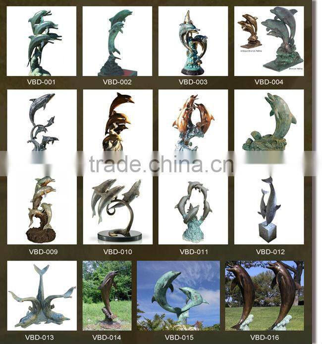 High quality hot sale bronze dolphin and mermaid sculpture