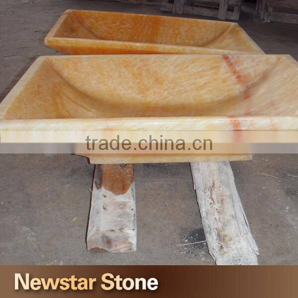 High quality polishd honey onyx natural stone sink