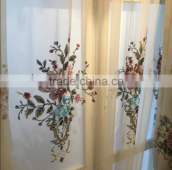 M-865 Luxury European style living room bedroom beige curtains shade American luxury jacquard curtains