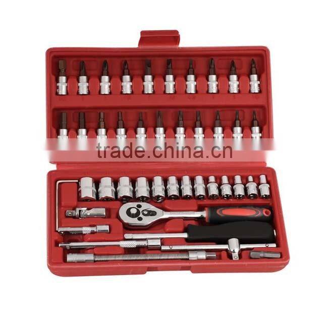 46pcs socket set 1/4" Auto Repair Tool car ratchet wrench set