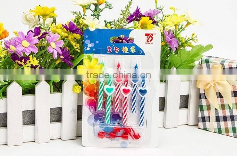 Love Heart Colour Screw Thread Birthday Candle Wholesale