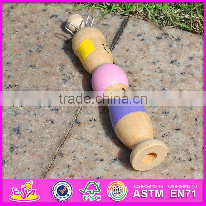 2015 Kids Educational easy knit wool toy,DIY Knitting Wool Funny Soft toy,Wholesale Novelty wool Wooden knit wool toy W11E042