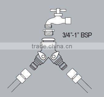 Brass 2-Way Y joint hose connector