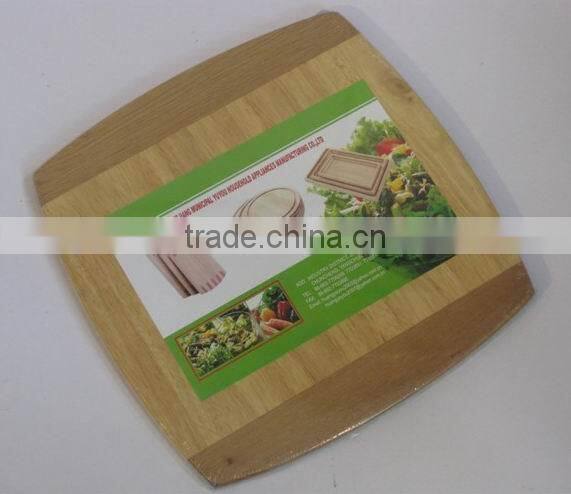 Rubber Wood Cutting Board with 2-tone