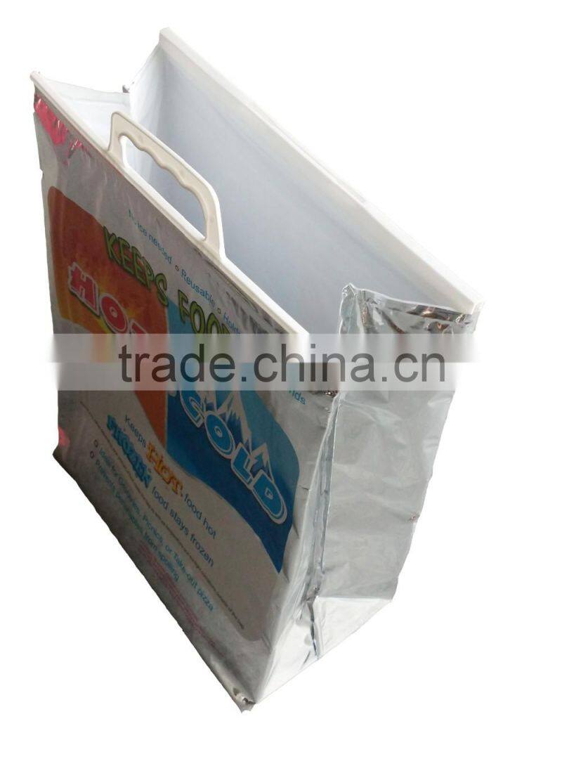 Custom factory made plastic cooler bag for keeping cold food cold and hot food hot