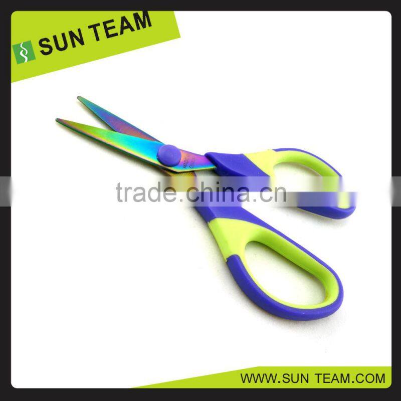 SC201T Titanium coating DOUBLE injection handle stationery scissors