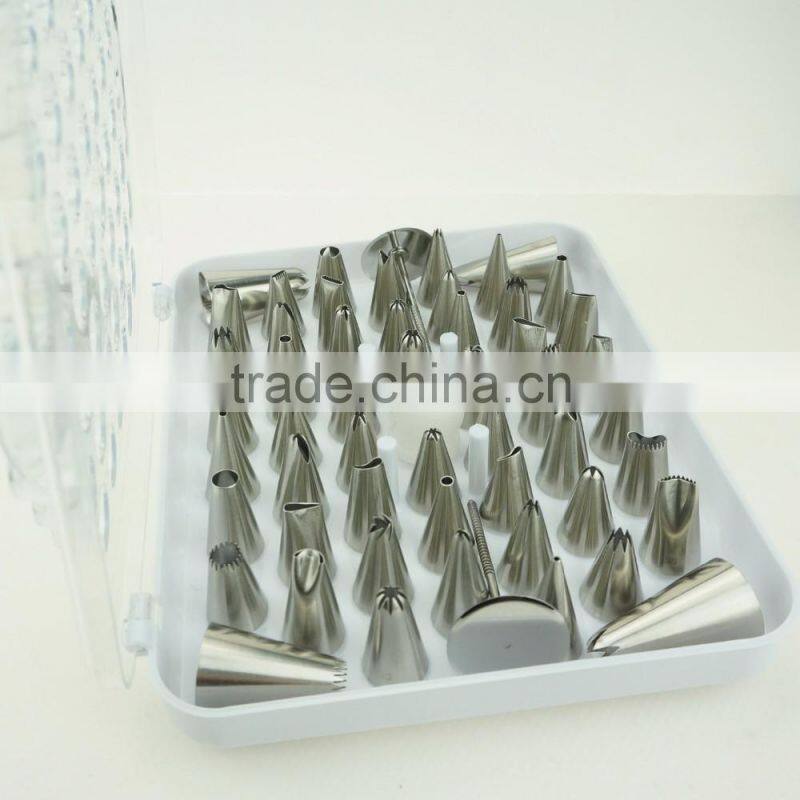 42156 52 Pcs 304 Stainless Steel Cake Master Decorating Tip Set, with Hinged Storage Box