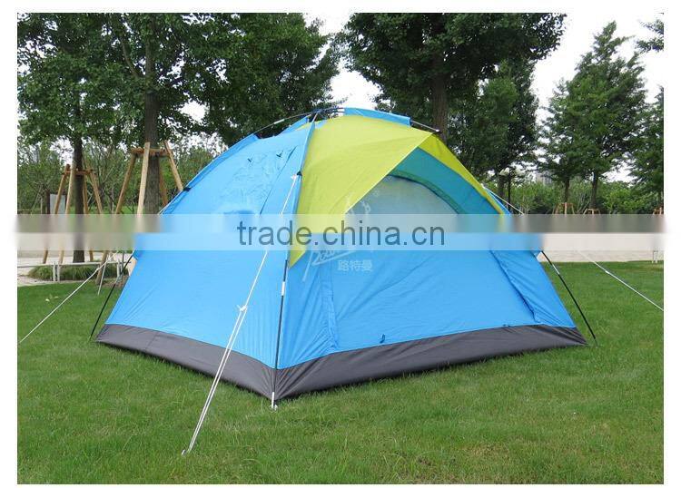 3 Person Double Layer Ripstop Polyester Family Camping Tent With Fiberglass Pole