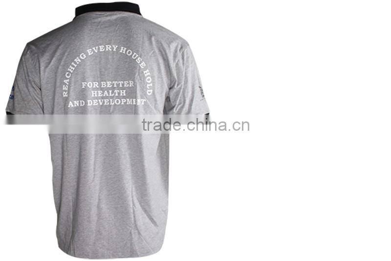 2016 Grey Printed Mercerized Cotton T-shirt