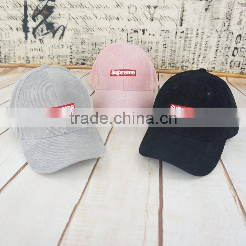 Corduroy Fabric Embroidery Patch Baseball Cap