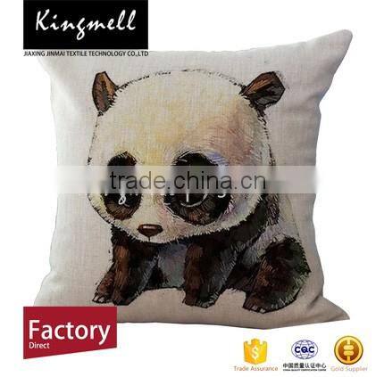 2017 Digital Printed Silk Cushion with Panda Picture