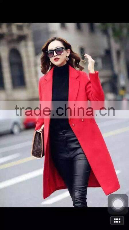 GZY stock warehouse woman clothes winter wollen overcoat stock England model export china charming design 2017