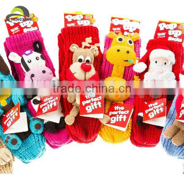 3D Animal Knitted Cotton Young Girl's Tube Socks