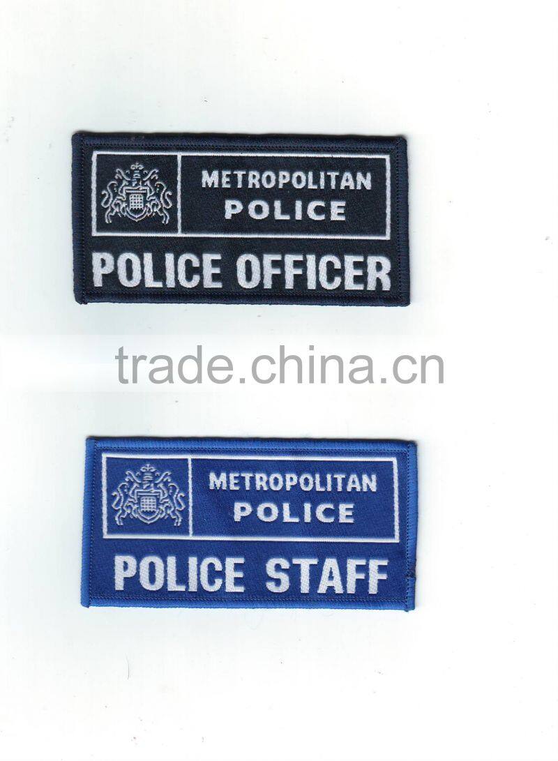 custom logo machine embroidered name badges for garment