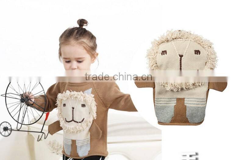 2016 Hot Sell Handmade 3D Lions Children Knitted Sweater