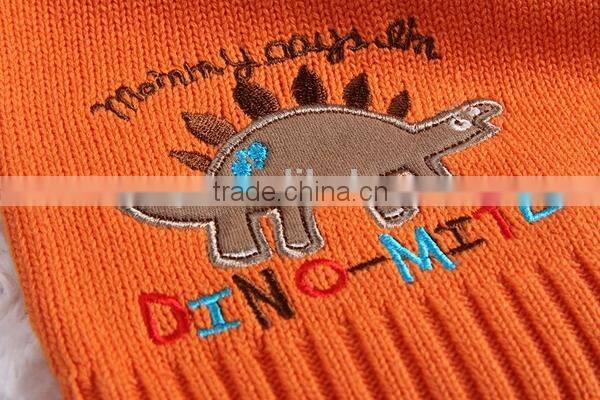 Dinosaur design baby pullover modern patchwork knitting sweater